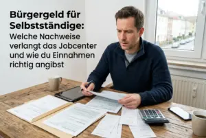 Homem analisa documentos de assistência financeira em 2026