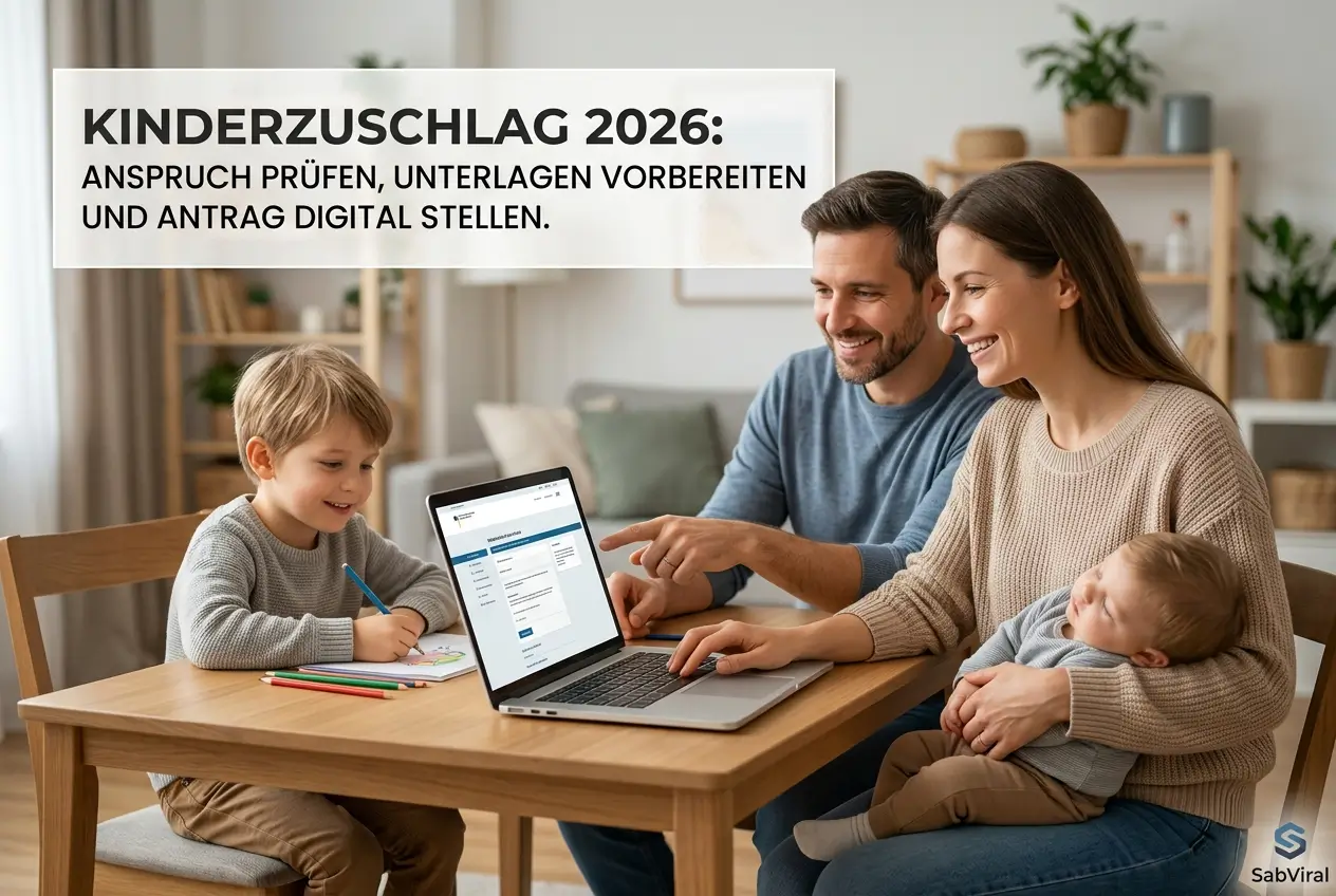 Família feliz verificando benefício infantil 2026 online