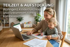 Teilzeit und Aufstockung: Wie du Wohngeld, Kinderzuschlag und Einkommen richtig kombinierst